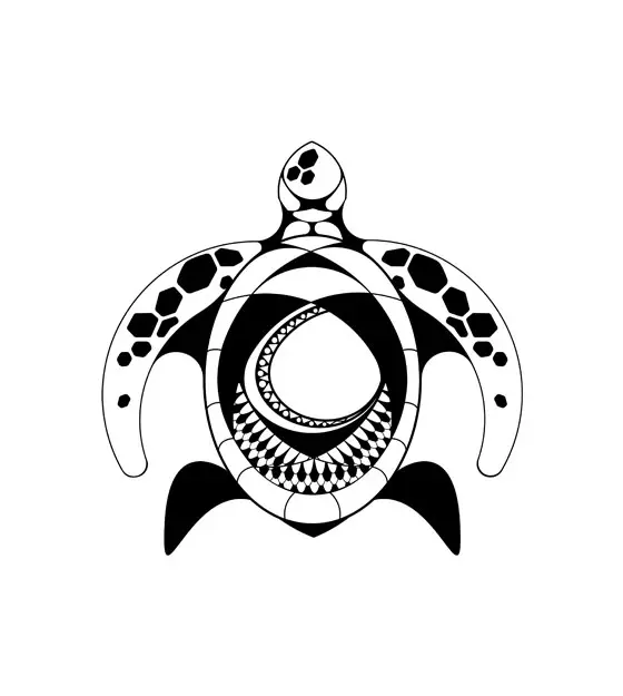 Intricate Turtle Silhouette Art