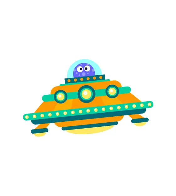 Creepy and Fascinating Extraterrestrial UFO Vector Art