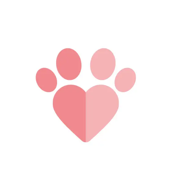 Creative and Captivating Heat Shaped Paw Vector