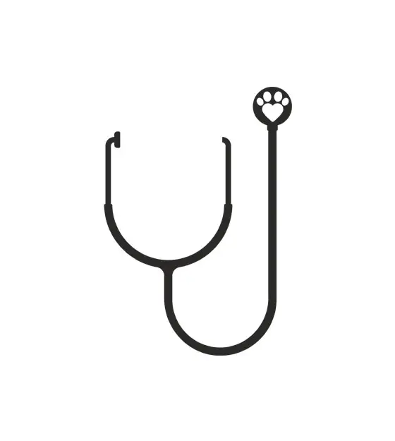 Cute Paw Induced Stethoscope Silhouette Art