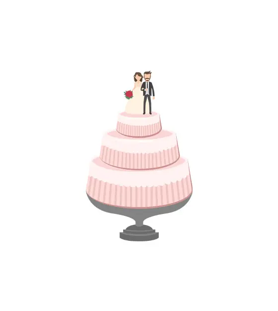 Traditional Wedding Cake Vector Art