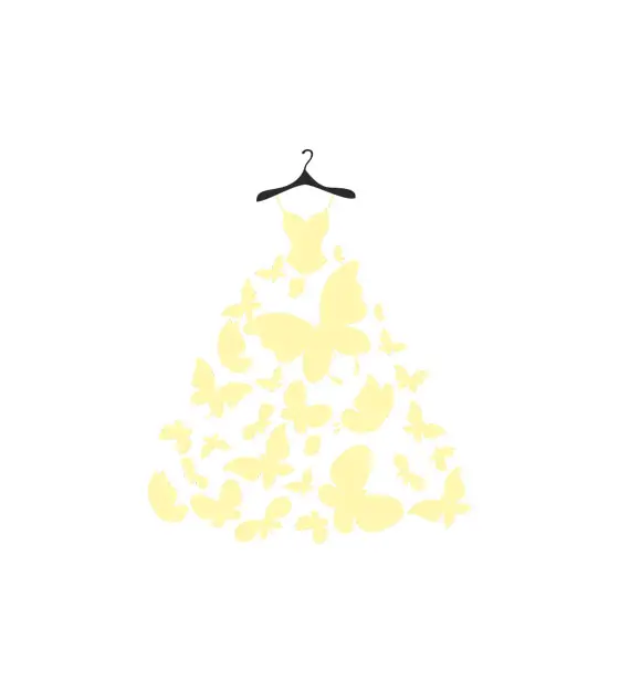 Spectacular Yellow Ball Gown Wedding Dress Vector Art