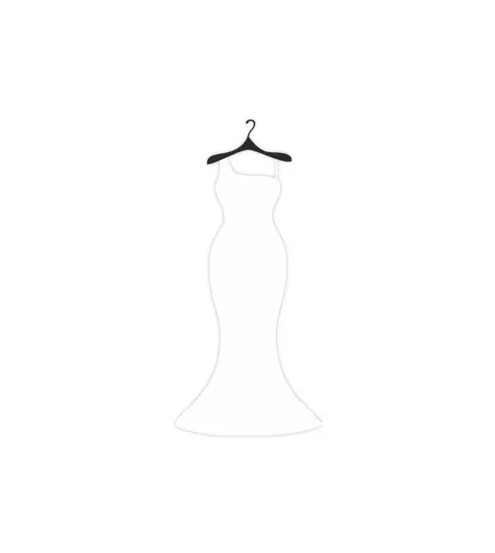 Straps Flounce Bridesmaid Wedding Dress Vector Art