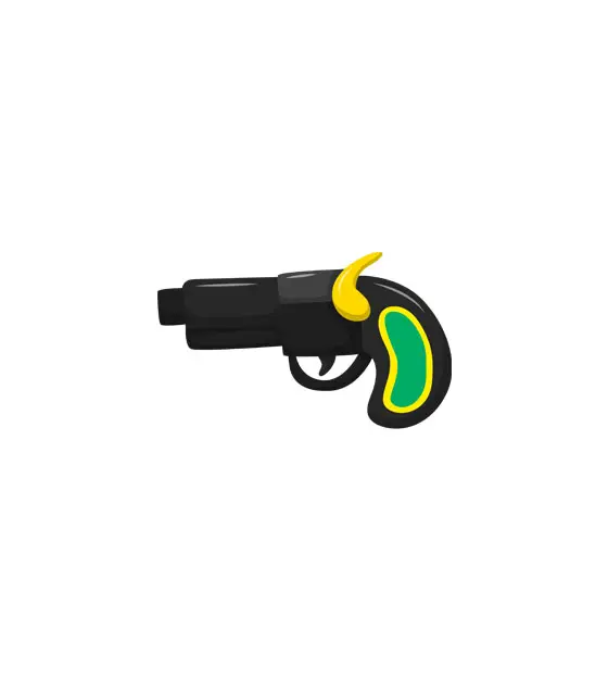 Antique Small Pistol Weapon Vector Art