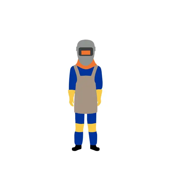 Complete Welding Attire Welder Vector Art