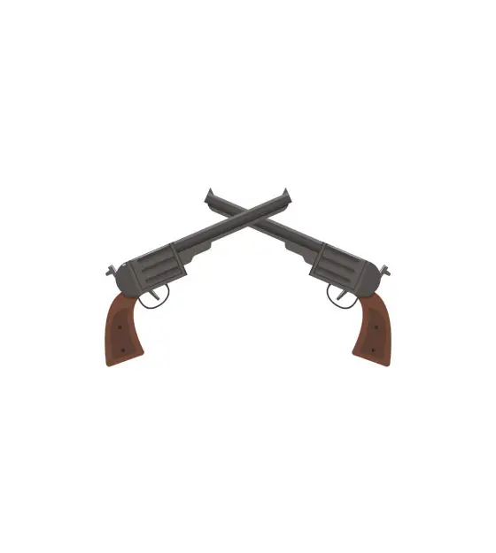 Cowboy Dual Revolvers Vector Art