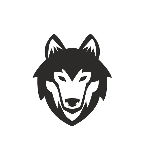 Fearless Wolf Face Silhouette Art
