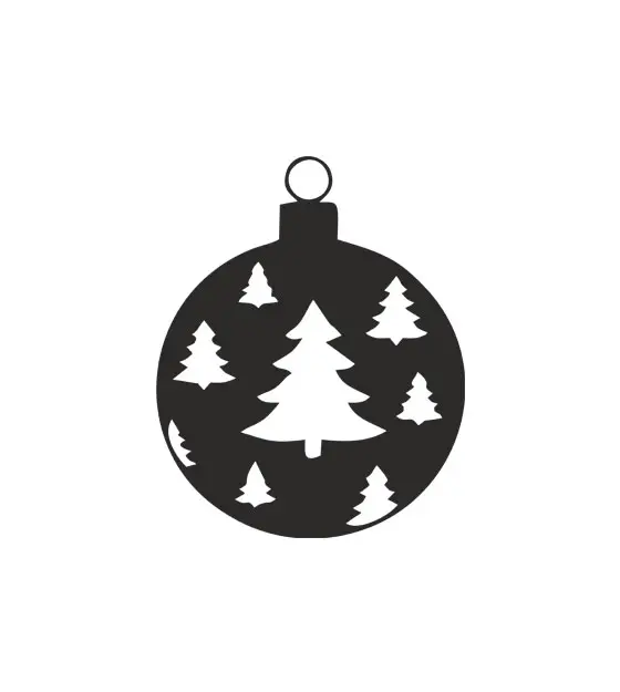 Christmas Tree Bauble Silhouette Art