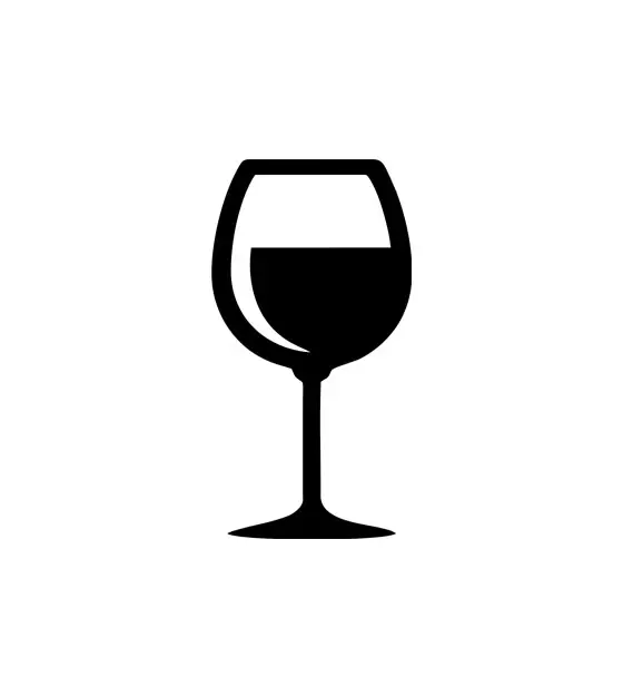 Thick Outlined Wine Glass Silhouette Art
