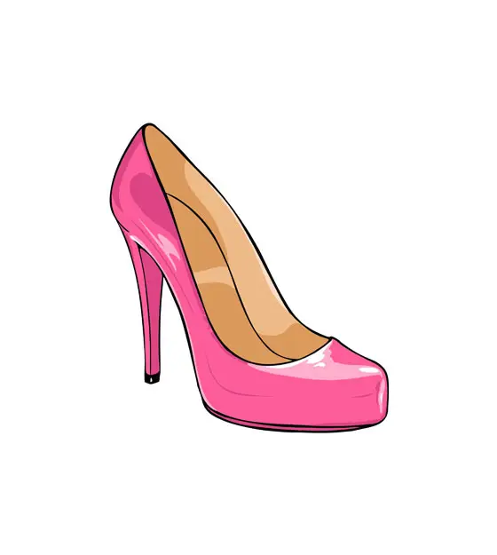 Bubblegum Pink Platform Heel Vector Art