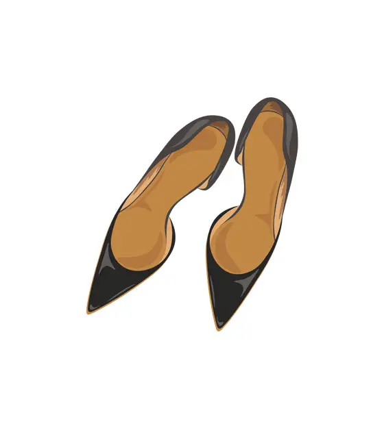 Appealing Black Woman Footwear Vector Art
