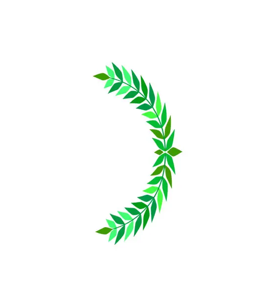 Invigorating Green Colored Head Wreath Vector Art