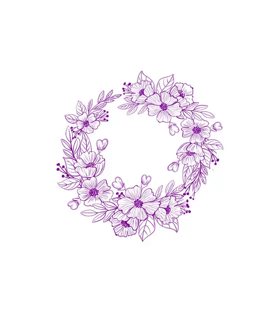 Mesmerizing Violet Wreath Vector Art