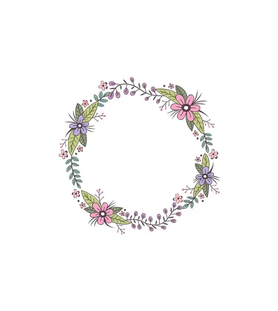 Subtle Floral Wreath Vector Art