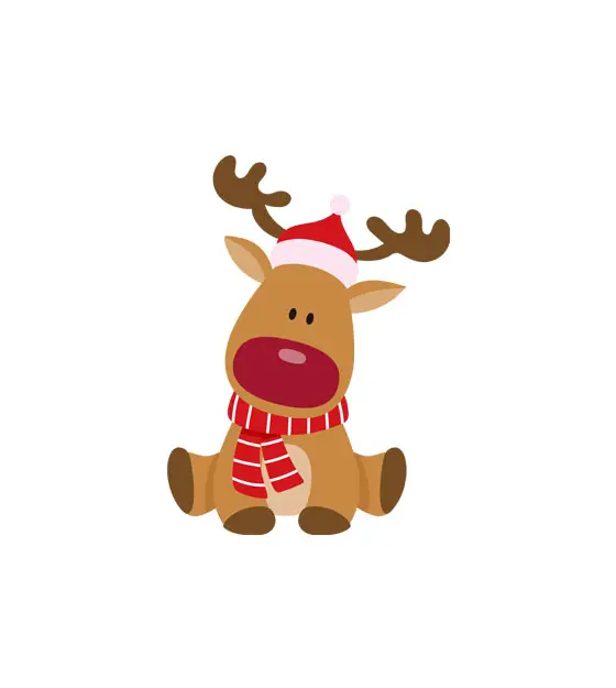 Muffler Baby Reindeer Vector Art