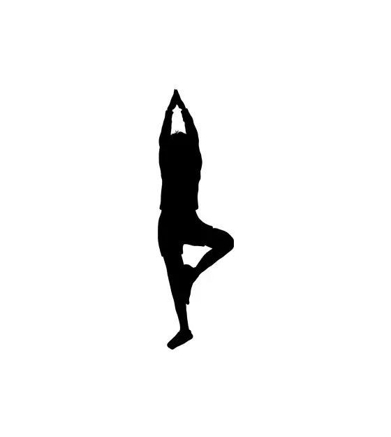 Vrikshasana Yoga Poses Silhouette Art