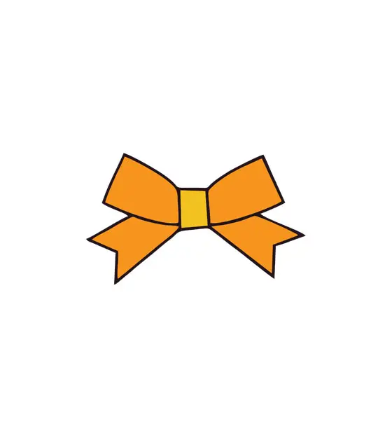 Cute and Charming Orange Ribbon Bow Vector Art