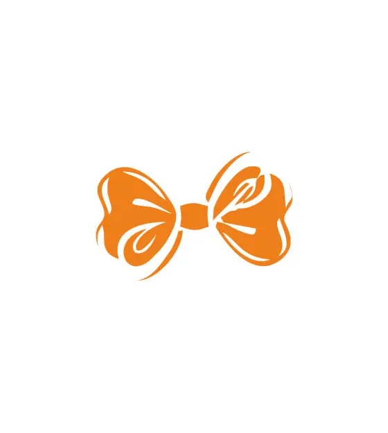 Orange Shaded Bow Vector Art