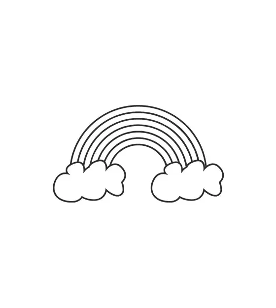 Subtle Monotone Rainbow on the Clouds Vector Art