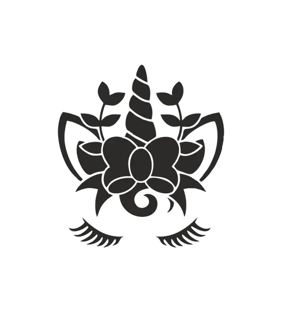 Beauteous Floral Unicorn Silhouette Art