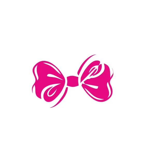 Ostentatious Ruby Red Ribbon Bow Vector Art
