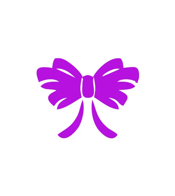Exquisite Purple Ribbon Bow Vector Art