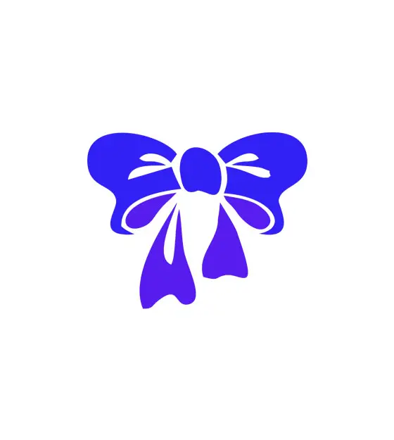 Zaffre Blue and Violet Purple Ribbon Bow Vector Art