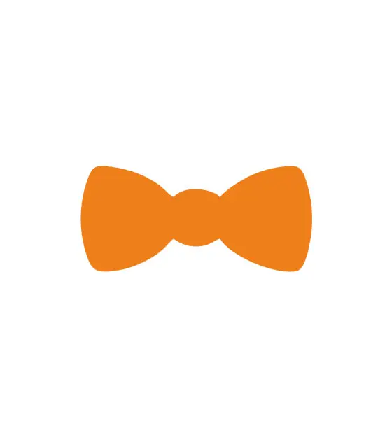 Alluring Orange Satin Bow Tie Vector Art