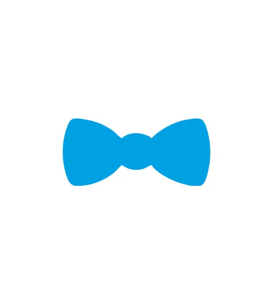 True Blue Satin Bow Tie Vector Art