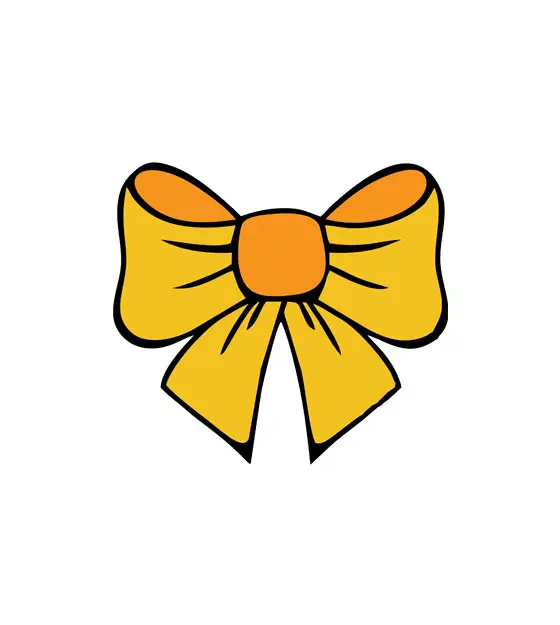 Gorgeous Marigold Orange Satin Ribbon Bow Vector Art