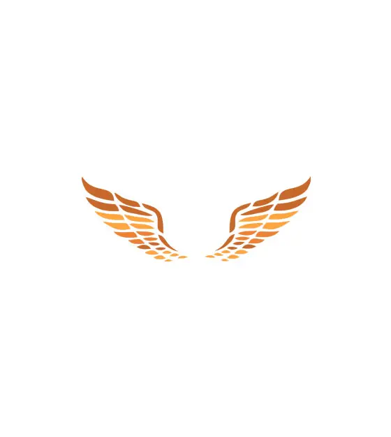 Captivating Orange and Brown Pegasus Wings Vector Art