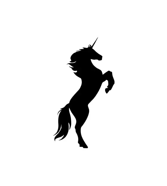 Beguiling Rearing Unicorn Silhouette Art