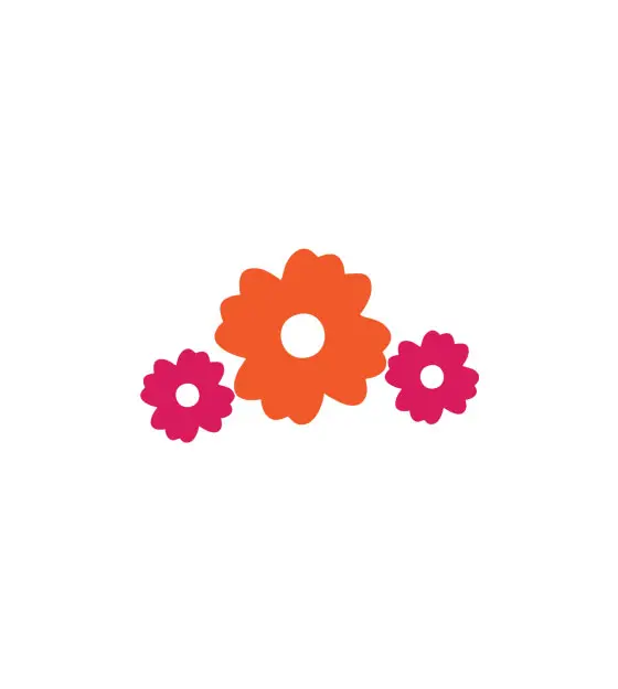 Orange and Pink Wedding Floral Pattern Vector Art
