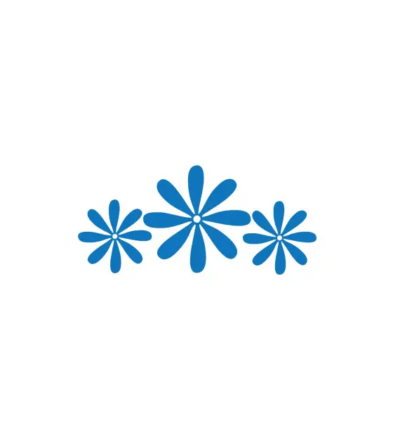 True Blue Floral Petal Vector Art