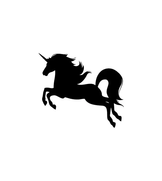 Enamoring Galloping Unicorn Silhouette Art