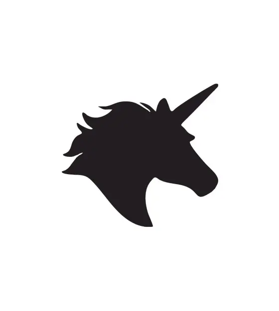Admiring Rearing Horse Unicorn Silhouette Art