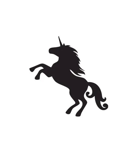 Exciting Rearing Unicorn Silhouette Art