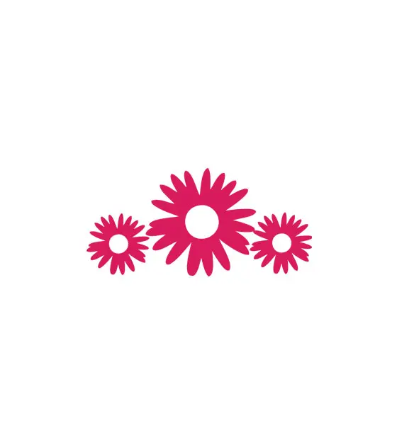 Magenta Pink Daisy Wedding Floral Pattern Vector Art