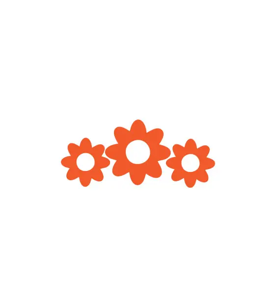 Smooth Orange Wedding Floral Pattern Vector Art