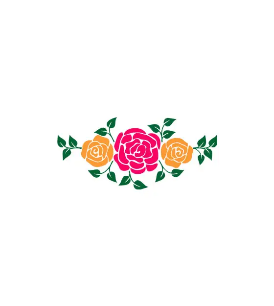 Multicolored Bunch of Flowers Floral Pattern Vector Art
