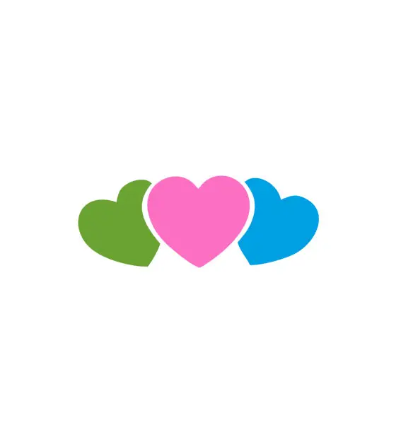 Colorful Hearts Design Vector Art