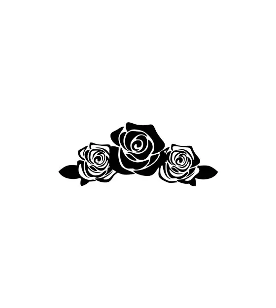 Subtle Rose Floral Pattern Silhouette Art