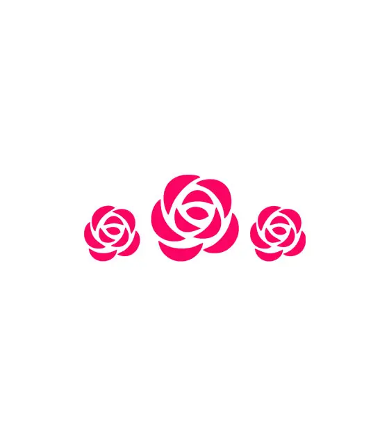 Ruby Colored Roses Floral Pattern Vector Art