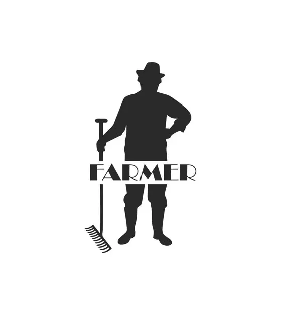 Enthusiast Laboring Farmer Silhouette Art