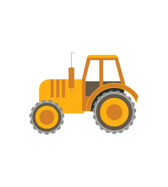 Hydraulic Farm Tractor Vector Art