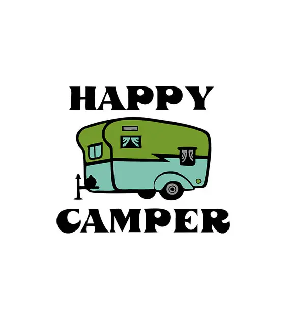 Venturesome Happy Camper Van Vector Art