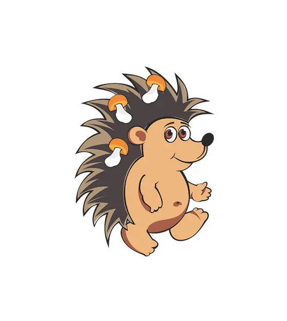 Mushroomed Hedgehog Vector Art