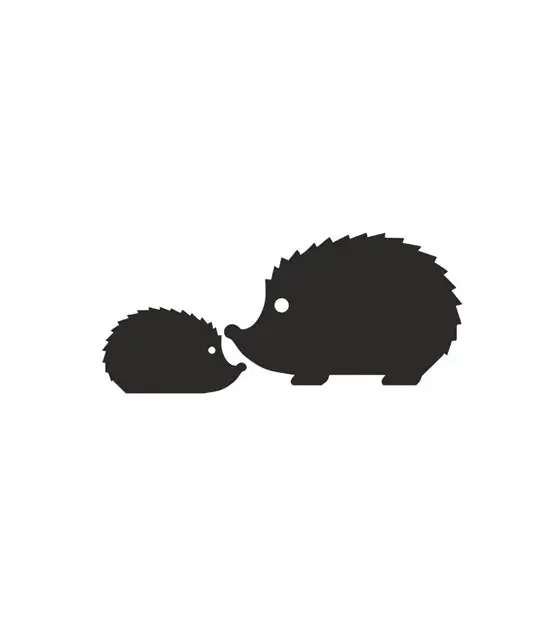 Mama Hedgehog and Baby Hoglet Silhouette Art