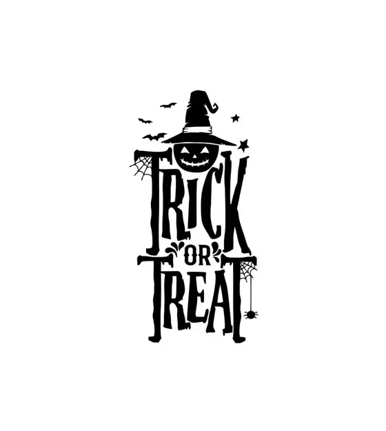 Halloween Trick or Treat Title Silhouette Art