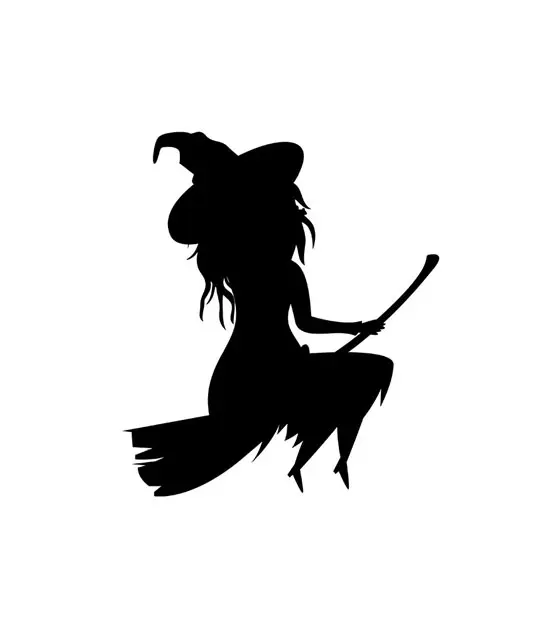 Spectral Ride Broom Halloween Witch Silhouette Art